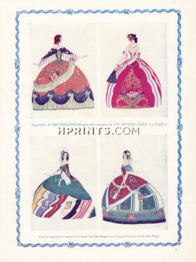 Umberto Brunelleschi 1923 "Un souper chez la Païva" Crinoline, Theatre Costume