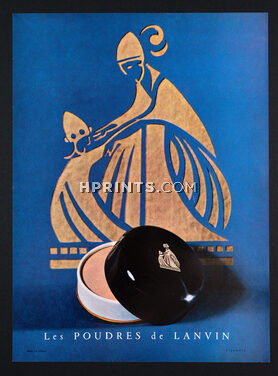 Les Poudres de Lanvin 1955 Paul Iribe, Label, Photo J-L. Claude