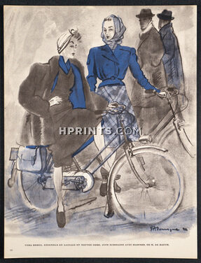 Mourgue 1942 Véra Boréa & Madeleine de Rauch, Winter Fashion Bicycle