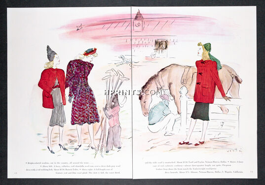 Marcel Vertès 1940 Bright Woolens, Polo, Horse
