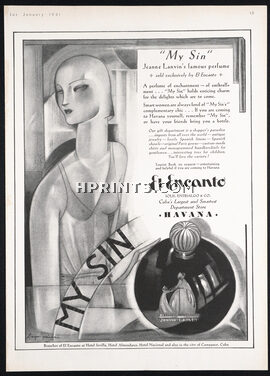 Lanvin (Perfumes) 1931 My Sin, Arpège, Sold exclusively by El Encanto (Havana, Cuba)