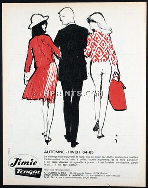 Jimic Tergal (Fabric) 1964 René Gruau, Fashion Illustration