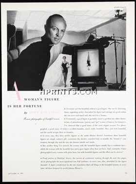 John Rawlings 1953 Portrait, Fashion Photography, Photo Arik Népo