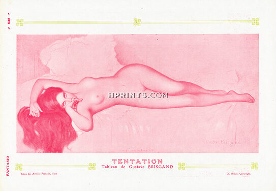 Gustave Brisgand 1912 ''Tentation'' Nude