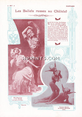 Karsavina & Nijinski 1911 Le Spectre de la Rose, Horlich & Molodzoff Fokina Nijinska Goucherowska Russian Ballets
