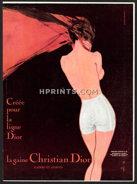 Christian Dior (Lingerie) 1957 René Gruau, Ceinture-Culotte D48