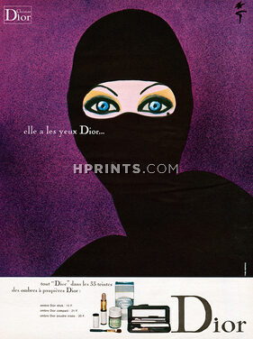 Christian Dior (Cosmetics) 1971 Elle a les yeux Dior... Eye Make-up, Gruau