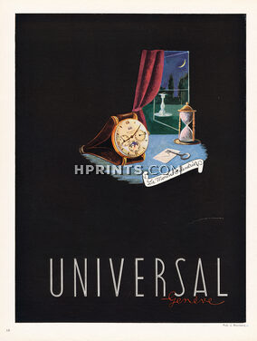 Universal 1945 Montre-Calendrier, Pub. J Brochard