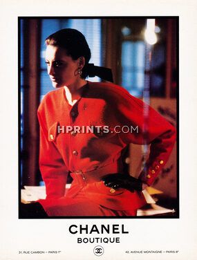 Chanel 1986 Boutique, Red Suit, Inès de la Fressange