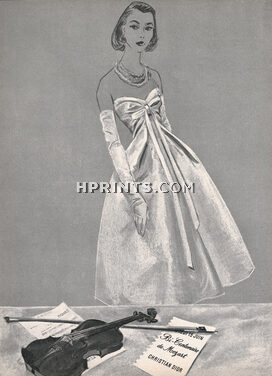 Christian Dior 1956 Bi-centenaire de Mozart, Dagand, Fashion Illustration