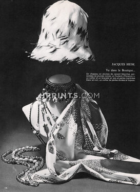 Jacques Heim 1963 Scarf, Jewels, Hat, Boutique