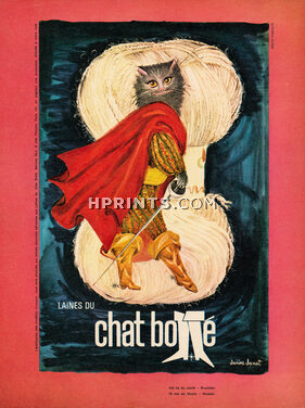 Laines du Chat Botté 1964 Janine Janet, Puss in Boots Wool, Cat