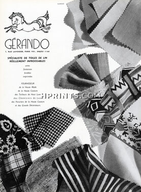 Gérando (Fabric) 1952 Spécialiste de Toiles de lin