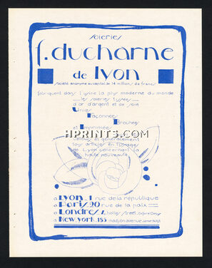 Soieries F. Ducharne, de Lyon 1926 Silk (version A, blue)
