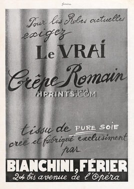 Bianchini Férier 1931 Crêpe Romain