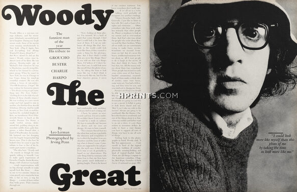 Woody The Great, 1972 - Woody Allen, Photos Irving Penn, Texte par Leo Lerman, 8 pages
