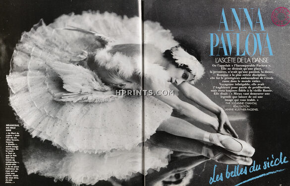 Anna Pavlova — L'Ascète de la Danse, 1986 - Ballerina, Les Belles du Siècle, Texte par Suzanne Chantal, 7 pages