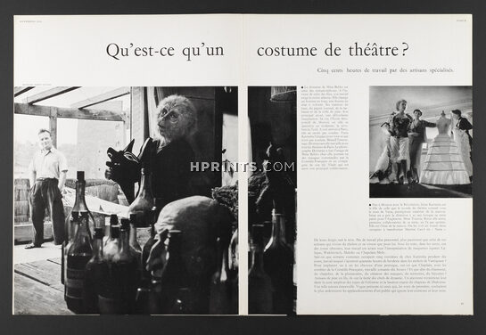 Qu'est-ce qu'un costume de théâtre, 1954 - Reportage Robert Doisneau, Mme Bebko, M Chaplain, Robert Gencel, Theatre Costume, 8 pages