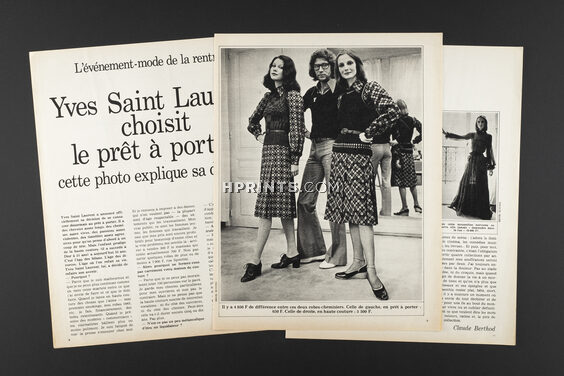 Yves Saint Laurent choisit le prêt à porter, 1971 - Photos Henri Elwing, Text by Claude Berthot, 4 pages