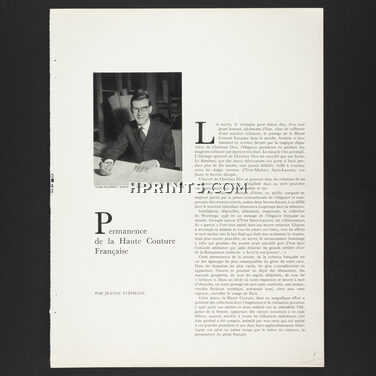 Permanence de la Haute Couture Française, 1958 - Yves Mathieu Saint Laurent, Maison Christian Dior, Portrait Maywald
