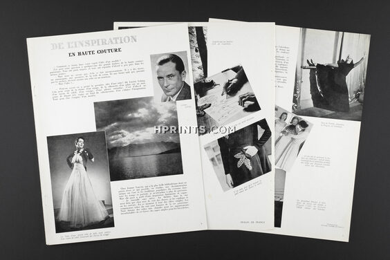De l'inspiration en Haute-Couture, 1941 - Lucien Lelong, Jeanne Lanvin, Robert Piguet, Paquin, 5 pages