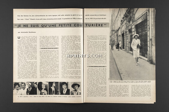 Coco Chanel "Je ne suis qu'un petite couturière", 1957 - Photo Elwing, Texte par Antoinette Nordmann
