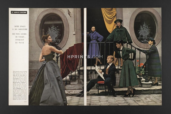 Tom Keogh (drawing models) 1951 Christian Dior, Fath, Dessès, Schiaparelli, Lafaurie, Photo Russel
