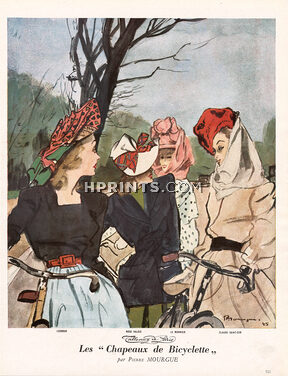 Les "Chapeaux de Bicyclette", 1945 - Pierre Mourgue, Bicycle Hats, Legroux, Rose Valois, Le Monnier, Claude Saint-Cyr