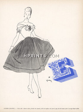 René Gruau 1946 Lucien Lelong, dance dress