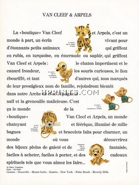 Van Cleef & Arpels (Jewels) 1969 Animals Clips, le chaton, le canard, la souris, le lion, l'épagneul