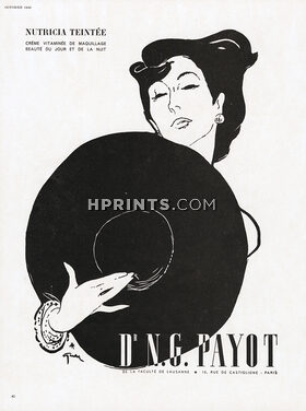 Payot (Cosmetics) 1950 René Gruau (Black & White Version)