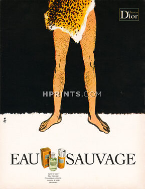 Christian Dior (Perfumes) 1970 René Gruau Eau Sauvage Panther