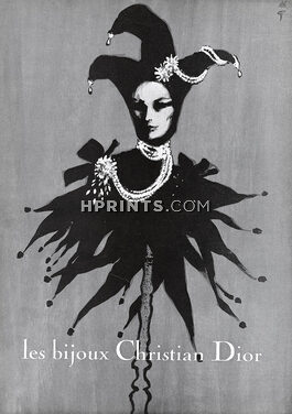 Christian Dior (Jewels) 1962 René Gruau, Jester, Joker