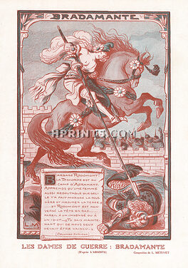 Lucien Métivet 1915 "Les Dames de Guerre" Bradamante, Magical lance