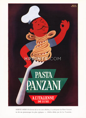 Pasta Panzani 1954 Hervé Morvan, poster art