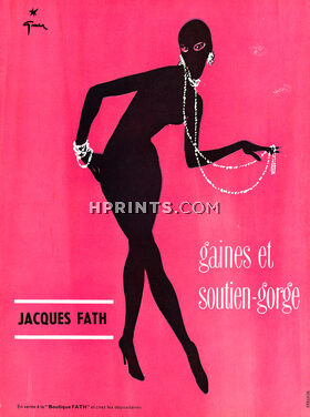 Jacques Fath 1956 René Gruau, Gaines et Soutien-gorge