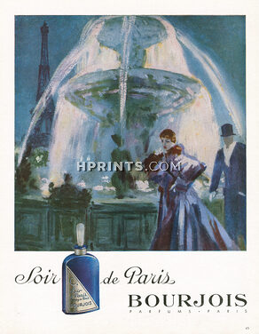 Bourjois (Perfumes) 1949 Soir de Paris, Place de la Concorde, Eiffel Tower