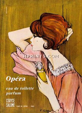 Coryse Salomé 1964 Parfum Opéra, Drawing F. Taillefer