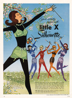 Silhouette (Lingerie) 1963 Little X Girdle, Bra