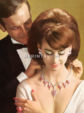 Boucheron 1962 Katherine Pastrie, Set of Jewels Rubies and Diamonds