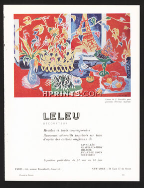 Leleu 1957 J. Cavaillès, Panneau Décoratif Imprimé