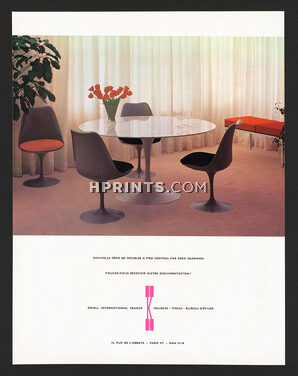 Knoll 1960 Eero Saarinen, Meubles a pied central, Tulip Furniture