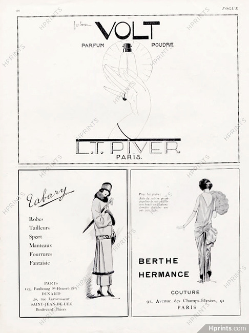Piver (Perfumes) 1920 Georges Lepape, Berthe Hermance