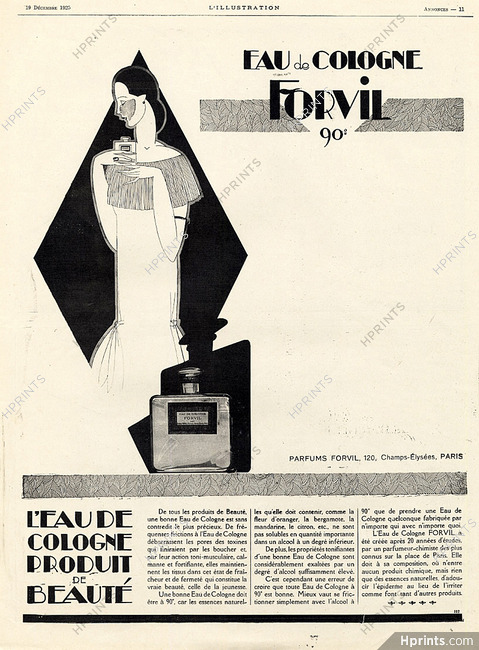 Forvil 1925 Eau de Cologne, Art Deco Style