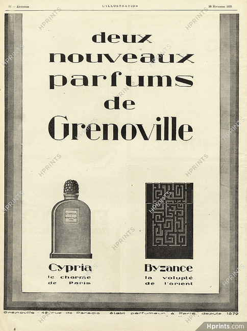Grenoville 1925 Parfums Cypria, Byzance