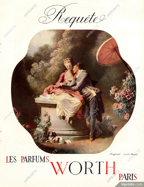 Worth (Perfumes) 1946 d'après Fragonard