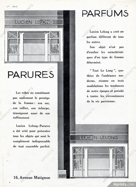 Lucien Lelong (Parures, Parfums) 1927