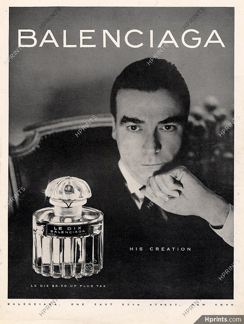 Balenciaga (Perfumes) 1952 "Le Dix" Mr Cristobal Balenciaga Portrait