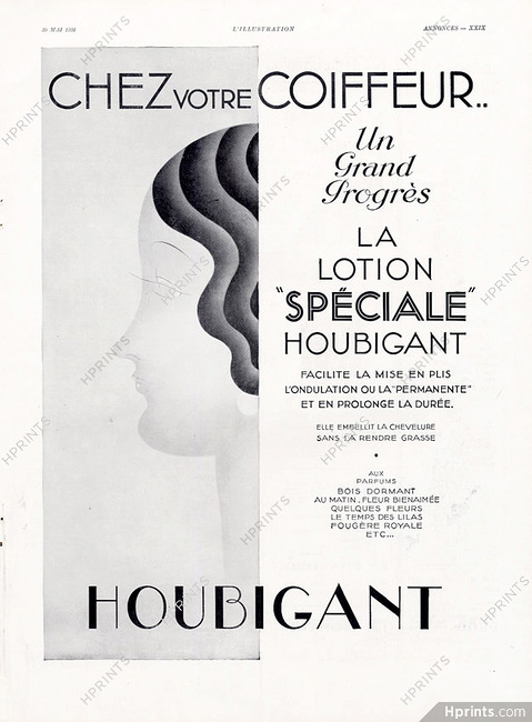 Houbigant (Cosmetics) 1931 Hair care