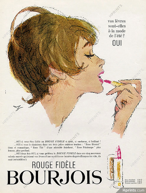 Bourjois (Cosmetics) 1965 Drawing Hof Lipstick